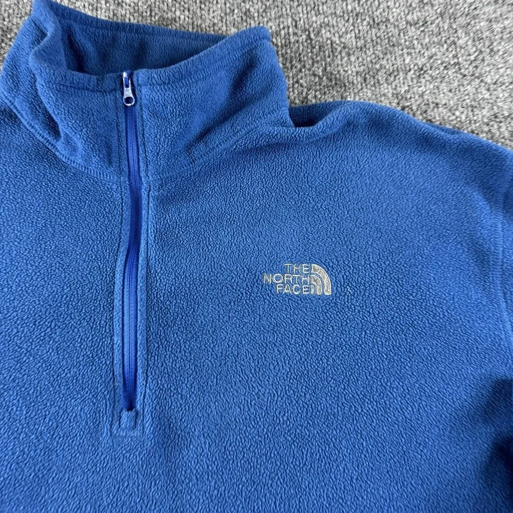 The North Face Pullover Mens XL Blue Fleece 1/4 Zip Mock Neck Hiking Outdoor